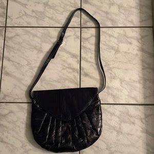 NWOT Vintage genuine eel skin navy bag